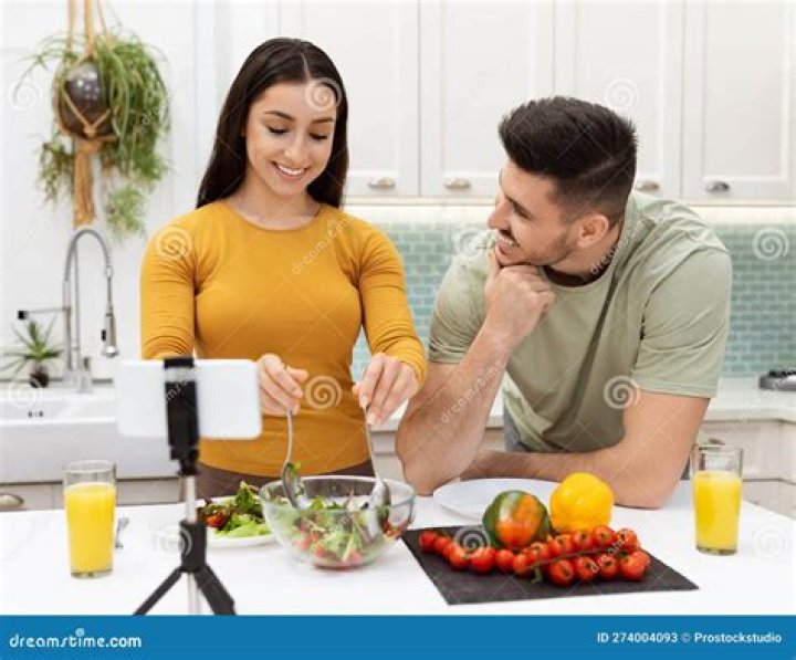 couple making dinner together
