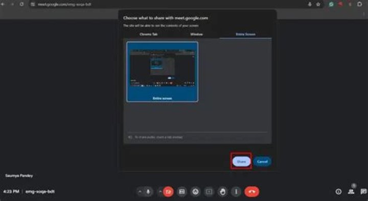 How To Share Screen Google Meet Web 1