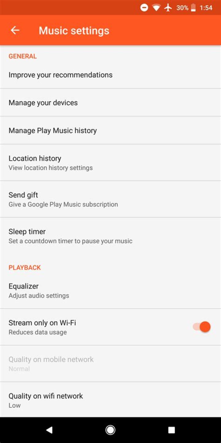 Open Google Play Music Settings from Browser