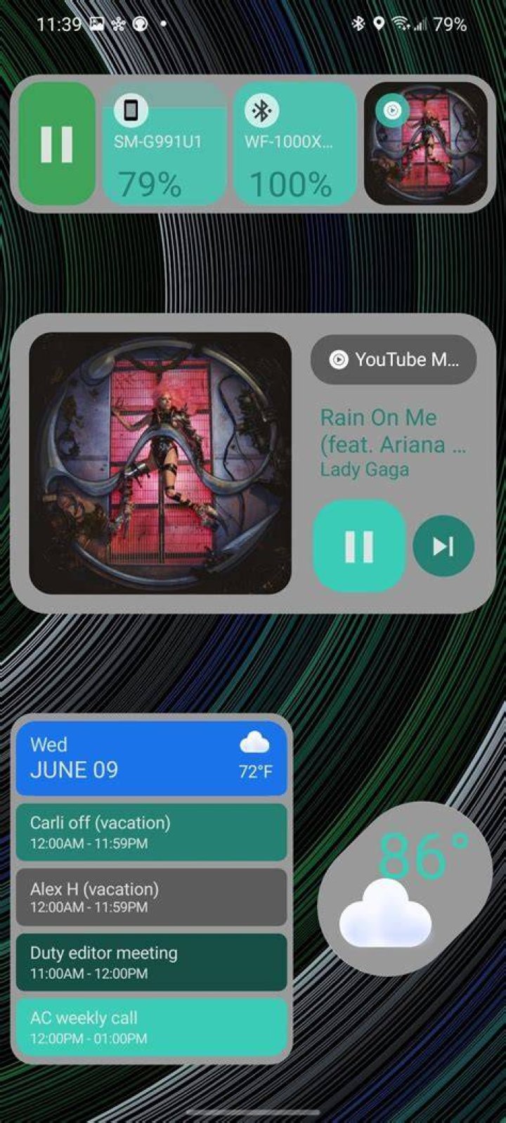 Pastel Widgets Tealish Light Mode