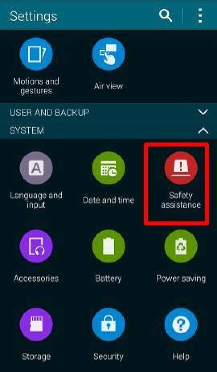 Safety Assistance settings