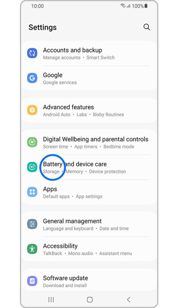 Samsung battery settings