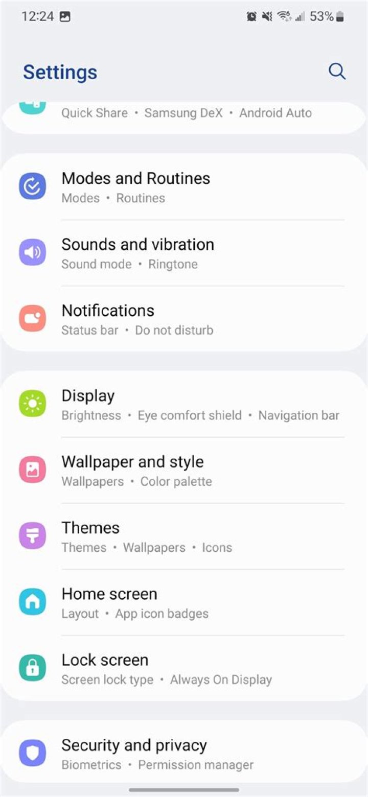 Samsung settings