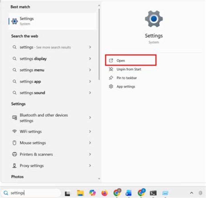 Search Action Settings
