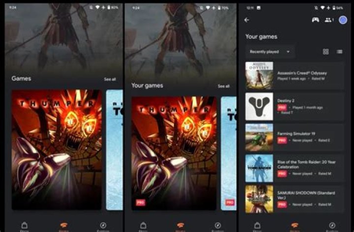 Stadia app screenshot