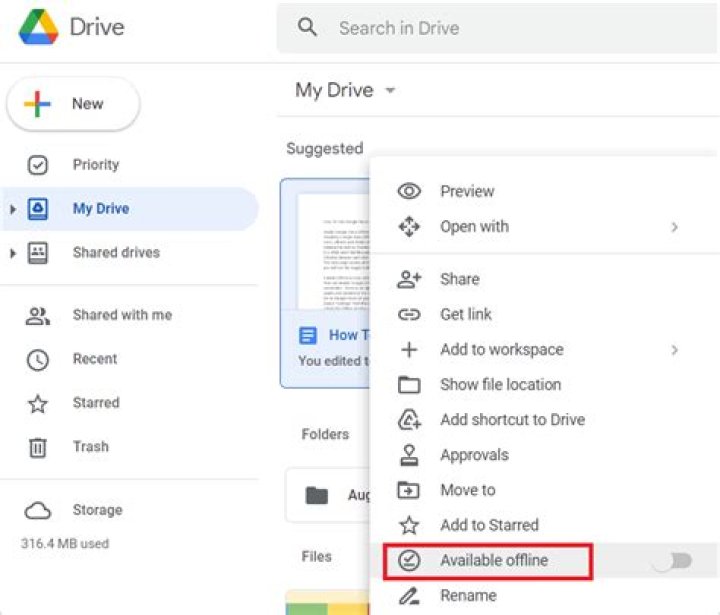 Toggle Offline Mode Google Drive Chromebook
