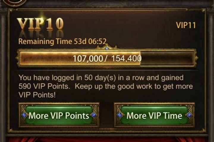 What does VIP time do in Evony?